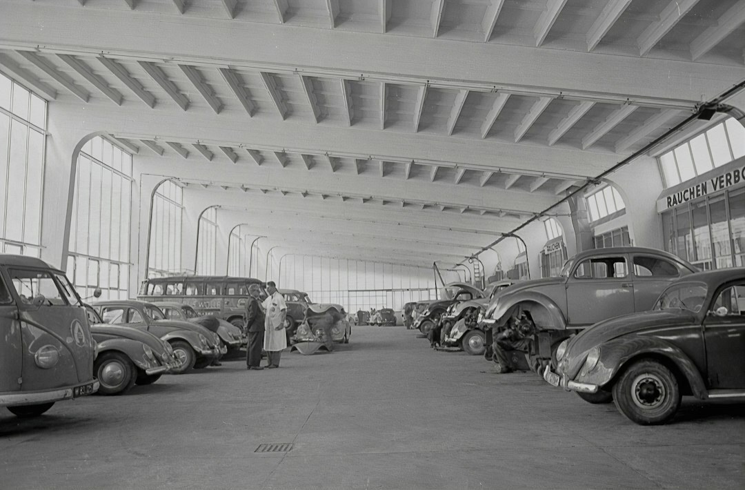 Outdoor classic car exhibition hall near the coast of Punta del Este