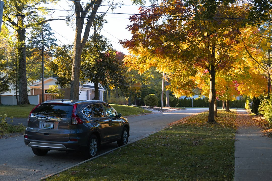 family suv parked in driveway