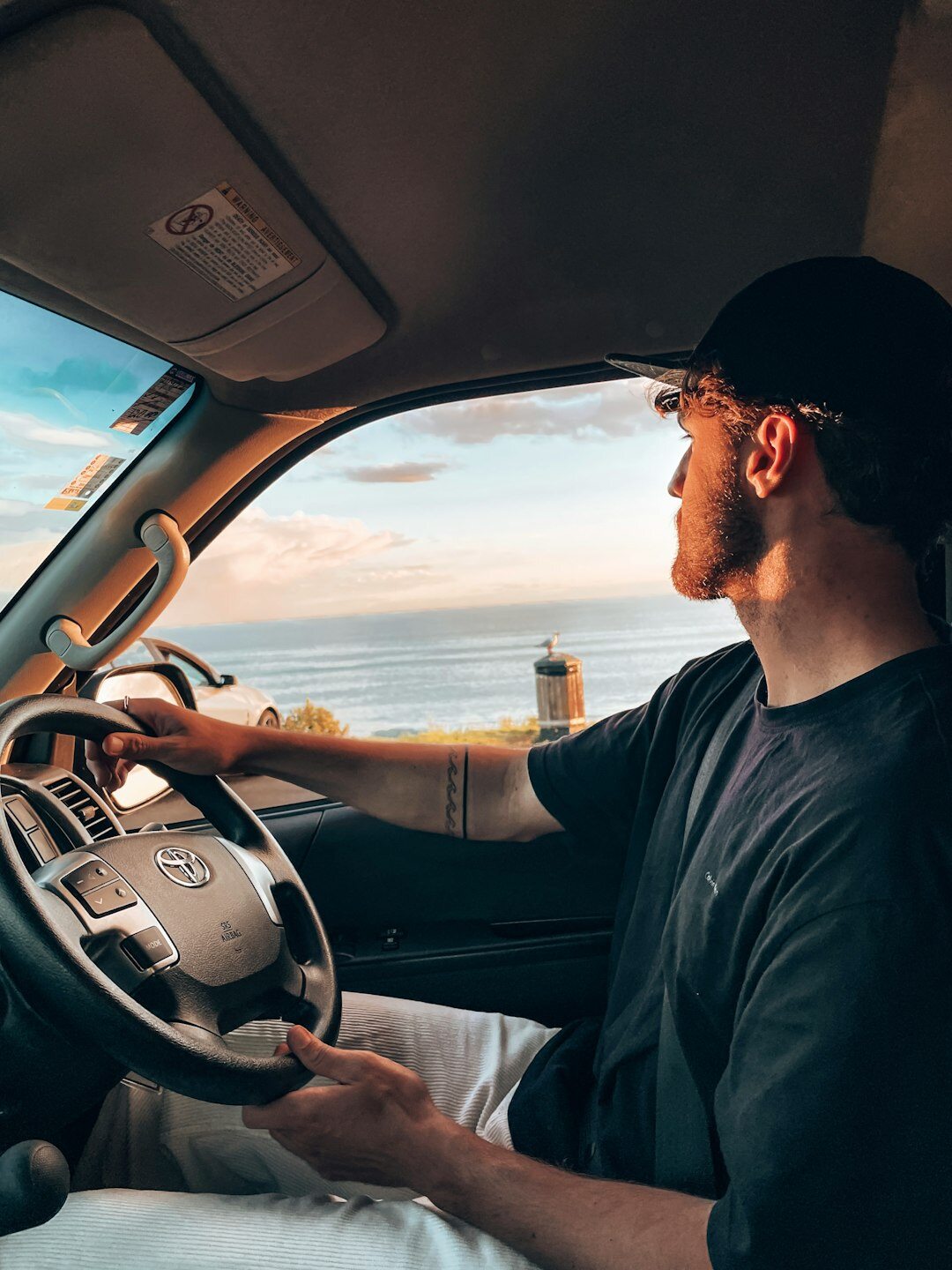 person test driving car